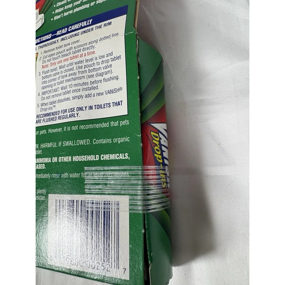 Vanish Drop-Ins Toilet Bowl Cleaner Tablets Bleach 2.5oz NOS Vintage
